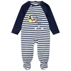 Pijama de terciopelo con rayas y estampado de Mickey Disney 