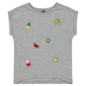 Camiseta de manga corta con parches bordados  Main Camiseta de manga corta con parches bordados