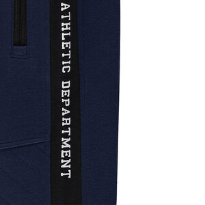 Pantalón de chándal con bandas estampadas y bolsillos con cremallera 