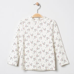 Sous-pull col cheminée en coton à lapins imprimés all-over 