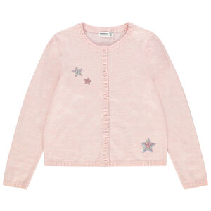 Chaqueta de punto con fantasía bordada en el pecho 