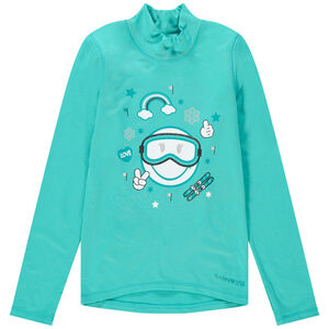 Camiseta interior de esquí con cuello subido y estampado Smiley 
