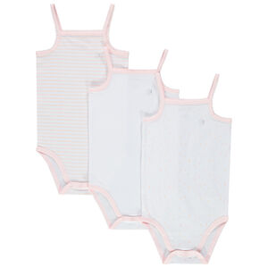 Lot de 3 bodies à fines bretelles print logo / rayé 