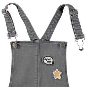 Júnior - Vestido vaquero con efecto desgastado con parches y bandas plateadas  Main Júnior - Vestido vaquero con efecto desgastado con parches y bandas plateadas