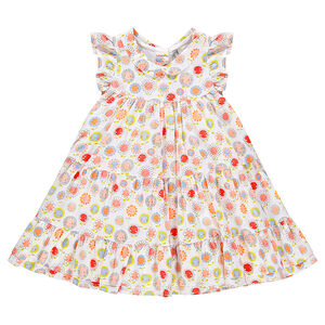 Vestido de volantes con estampado de flores 