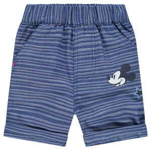 Bermudas de rayas de jacquard con estampado de Mickey ©Disney 