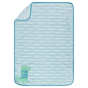 Mantita de borreguillo con cocodrilo bordado 110 x 80 cm 