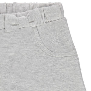 Pantalón de chándal de felpa lisa con nube estampada en las rodillas 