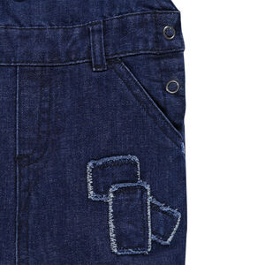 Peto de denim efecto usado con detalles con bolsillos 