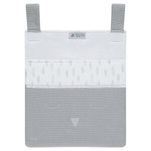 Bolsillo de estilo con dibujos de plumas y detalles bordados 