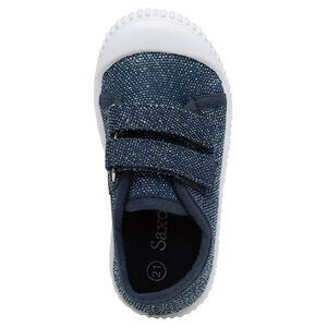 Zapatillas bajas azules de tela mezclada con hilo brillante de la 24 a la 29 