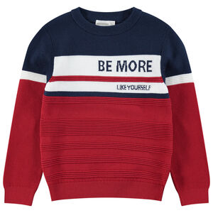 Jersey de punto otomano con inscripciones de jacquard 