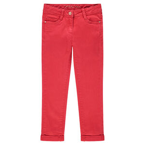 Pantalón corte slim de sarga lisa  Main Pantalón corte slim de sarga lisa