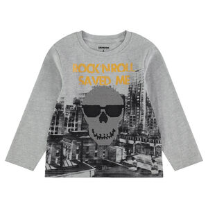Camiseta de manga larga de punto con dibujo y lentejuelas mágicas 