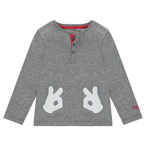 Camiseta de manga larga de punto asargado con guantes de Mickey cosidos ©Disney   