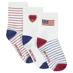 Juego de 3 pares de calcetines variados con dibujos y rayas 