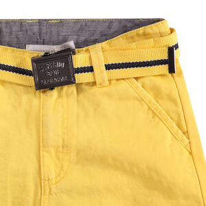 Júnior - Bermudas de algodón teñido con cinturón desmontable 