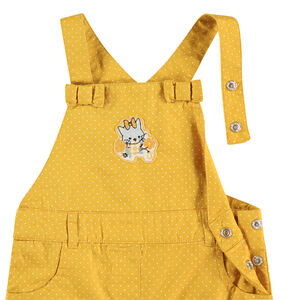 Peto largo de algodón con lunares estampados y parche de gato 