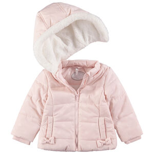Anorak acolchado con capucha desmontable y forro de borreguito 