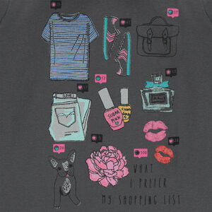Camiseta interior con cuello subido y estampado de fantasía 