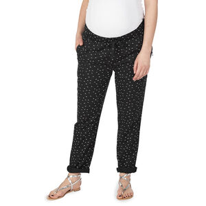 Pantalón de premamá con microestampados y bolsillos con cremallera 