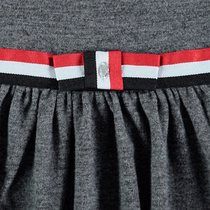 Vestido de manga larga con banda tricolor y lazo  Main Vestido de manga larga con banda tricolor y lazo