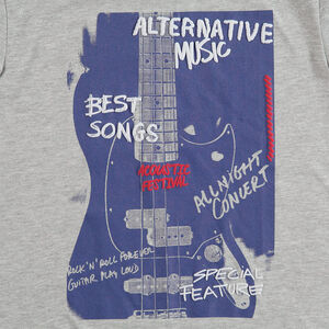 Júnior - Camiseta de manga corta con guitarra estampada 