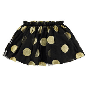 Falda corta de tul con estilo tutú y grandes lunares dorados brillantes  Main Falda corta de tul con estilo tutú y grandes lunares dorados brillantes