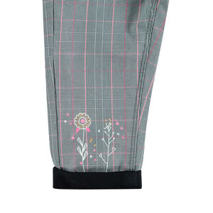 Pantalón de cuadros con forro de punto y cinturón plateado extraíble 
