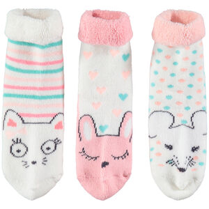 Juego de 3 pares de calcetines de rizo con dibujos de jacquard 