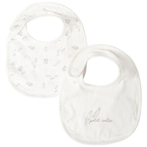 Lot de 2 bavoirs à motifs en coton bio   Main Lot de 2 bavoirs à motifs en coton bio