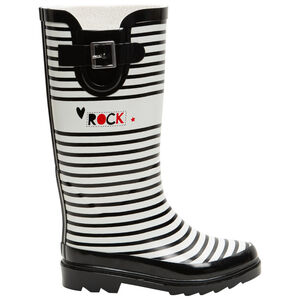 Botas de lluvia de goma con rayas all-over y hebilla decorativa del 28 al 38 