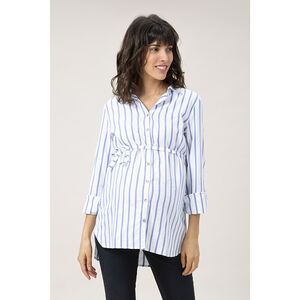 camisa mangas largas de embarazo de rayas verticales 