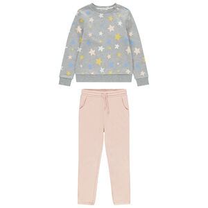 Jogging avec sweat étoilé et pantalon uni 