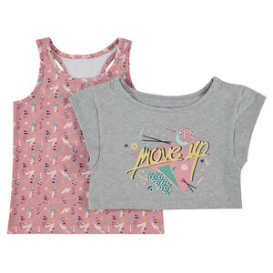 Camiseta de manga corta 2 en 1 con camiseta estampada  