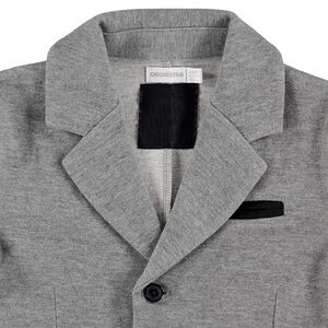 Blazer de punto jaspeado con detalles de terciopelo 