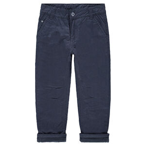 Pantalón de sarga lisa con forro de micropolar 