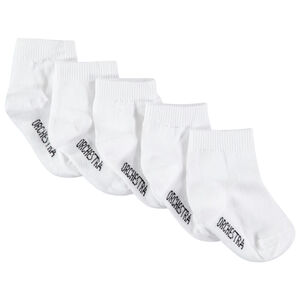 Lot de 5 paires de chaussettes unies blanches 
