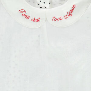 Body de manga larga con efecto 2 en 1 y cuello babero bordado 