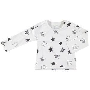 Camiseta de manga larga de punto con estampado de estrellas all over 