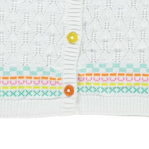 Chaqueta de punto calado con dibujos de jaquard 