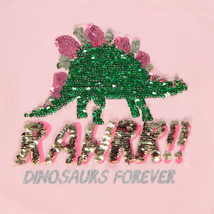 T-shirt manches longues avec motif printé et sequins magiques 