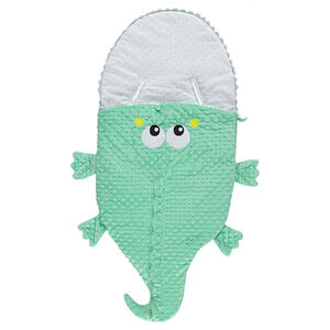 Saco para bebé con forma de cocodrilo de borreguito con forro de punto 