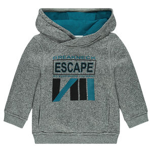 Sudadera de muletón jaspeado con inscripción estampada  Main Sudadera de muletón jaspeado con inscripción estampada