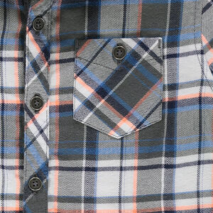 Camisa de manga larga de cuadros con bolsillos 