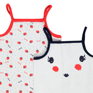 lote de 5 bodies con tirantes finos y estampado lunares y fresas 