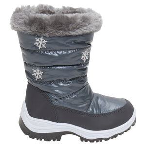 Botas de nieve plateadas y acolchadas con parte superior de pelo sintético del 28 al 35 