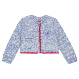 Chaqueta de hilo fino jaspeado con lentejuelas y bordados hechos a mano 