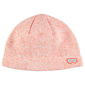 Gorro de punto polar con parche cosido con forma de máscara 