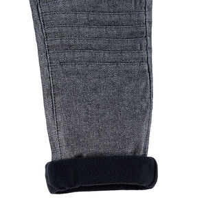 Pantalón jaspeado con forro de polar y pespuntes en las perneras 